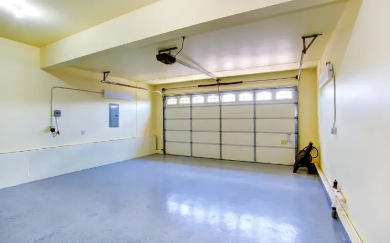 Empty garage space.