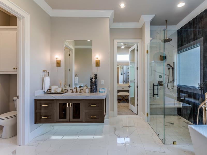 Whole home remodeling showing the bathroom remodel.