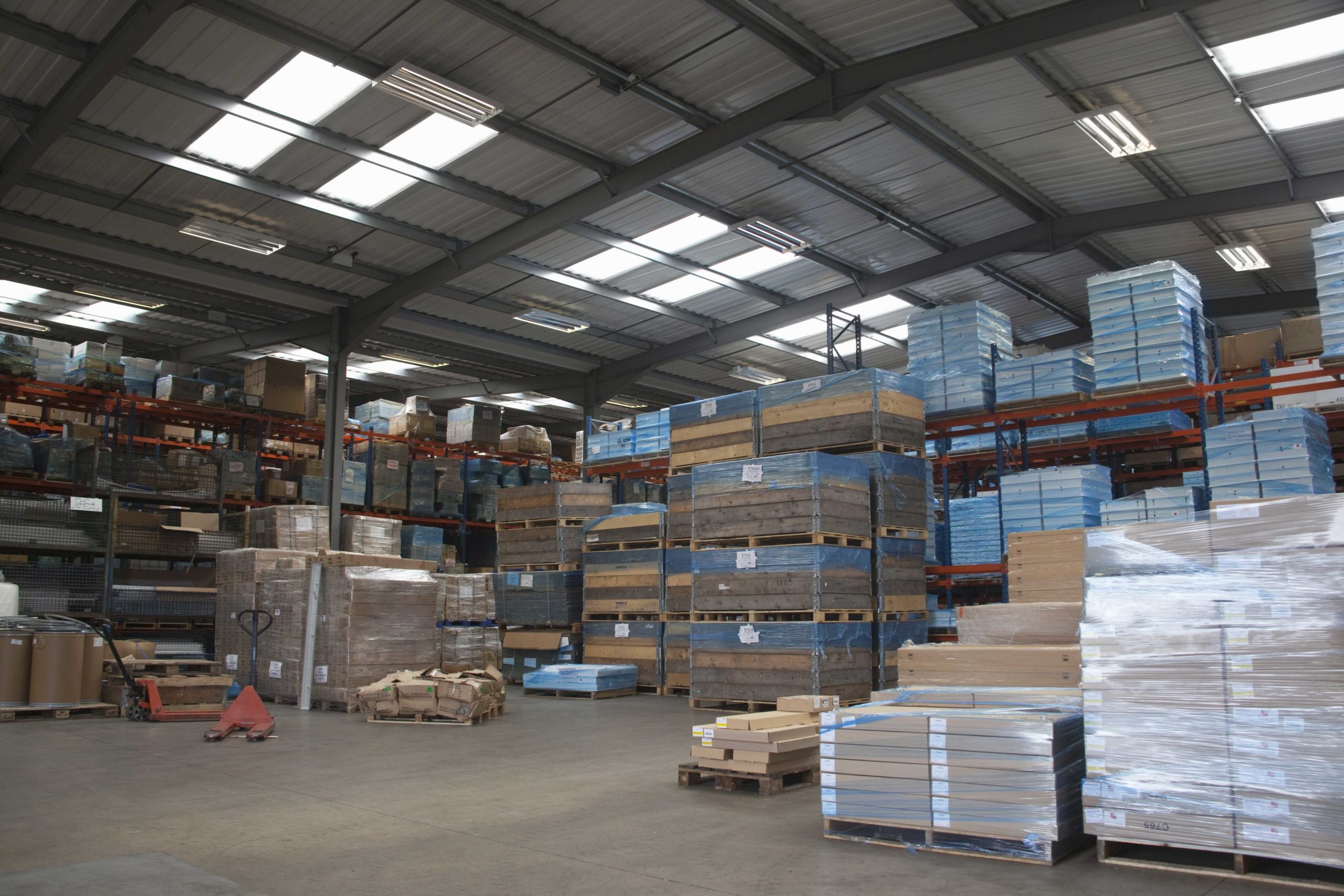 Commercial supply warehouse full of boxes.