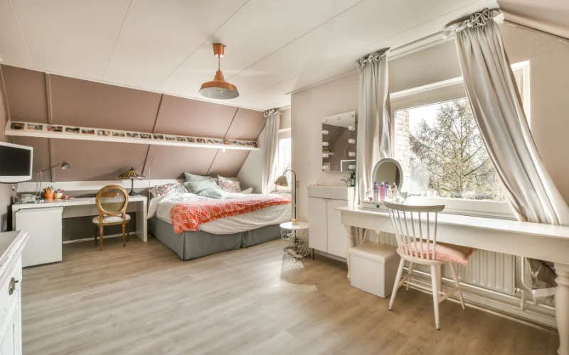Attic conversion with a bedroom.