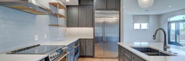 CrewPros kitchen with custom cabinets.