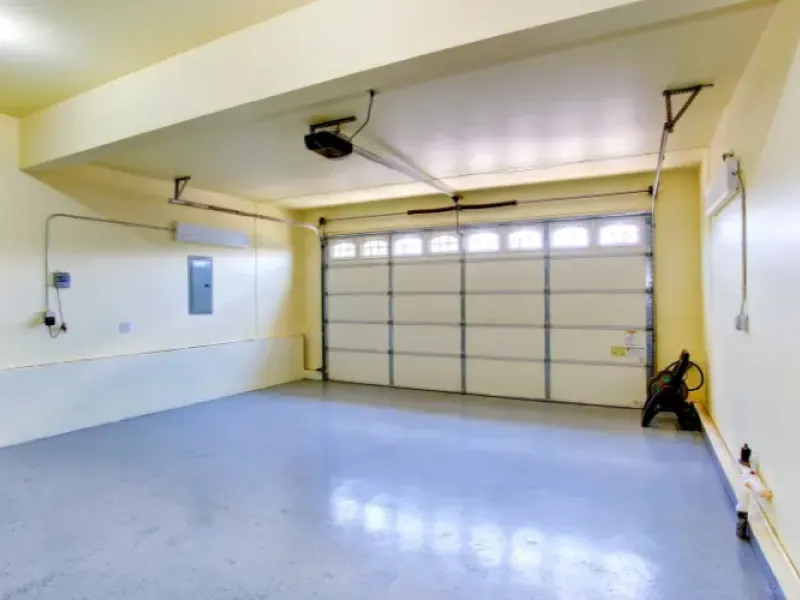 Empty garage space.
